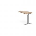 Elev8 Touch sit-stand return desk 600mm x 800mm - silver frame and beech top