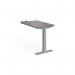 Elev8 Touch sit-stand return desk 600mm x 800mm - silver frame, grey oak top EVT-RET-S-GO