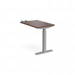 Elev8 Touch sit-stand return desk 600mm x 800mm - silver frame, walnut top EVT-RET-S-W