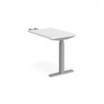 Elev8 Touch sit-stand return desk 600mm x 800mm - silver frame, white top EVT-RET-S-WH