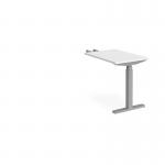Elev8 Touch sit-stand return desk 600mm x 800mm - silver frame and white top