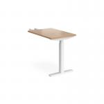 Elev8 Touch sit-stand return desk 600mm x 800mm - white frame, beech top EVT-RET-WH-B