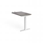 Elev8 Touch sit-stand return desk 600mm x 800mm - white frame, grey oak top EVT-RET-WH-GO