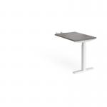 Elev8 Touch sit-stand return desk 600mm x 800mm - white frame, grey oak top EVT-RET-WH-GO