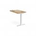 Elev8 Touch sit-stand return desk 600mm x 800mm - white frame, oak top EVT-RET-WH-O