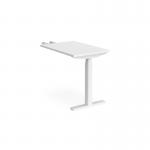 Elev8 Touch sit-stand return desk 600mm x 800mm - white frame, white top EVT-RET-WH-WH