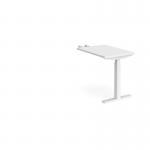 Elev8 Touch sit-stand return desk 600mm x 800mm - white frame and white top