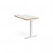 Elev8 Touch sit-stand return desk 600mm x 800mm - white frame, white top with oak edge EVT-RET-WH-WO