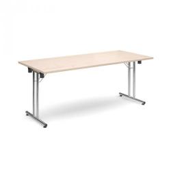Cheap Stationery Supply of Rectangular deluxe folding leg table 1800mm x 800mm - maple Office Statationery