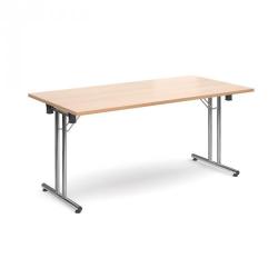 Cheap Stationery Supply of Rectangular deluxe folding leg table 1600mm x 800mm - beech Office Statationery