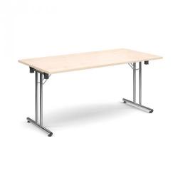 Cheap Stationery Supply of Rectangular deluxe folding leg table 1600mm x 800mm - maple Office Statationery