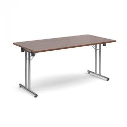Cheap Stationery Supply of Rectangular deluxe folding leg table 1600mm x 800mm - walnut Office Statationery