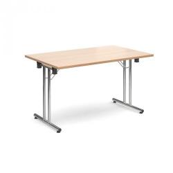 Cheap Stationery Supply of Rectangular deluxe folding leg table 1300mm x 800mm - beech Office Statationery