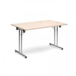 Cheap Stationery Supply of Rectangular deluxe folding leg table 1300mm x 800mm - maple Office Statationery