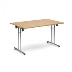 Cheap Stationery Supply of Rectangular deluxe folding leg table 1300mm x 800mm - oak Office Statationery