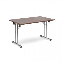 Cheap Stationery Supply of Rectangular deluxe folding leg table 1300mm x 800mm - walnut Office Statationery