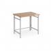 Fuji home office workstation 800mm x 600mm with folding legs – Beech with silver frame FDK608SB