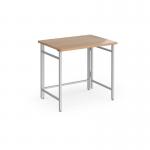 Fuji home office workstation 800mm x 600mm with folding legs &ndash; Beech with silver frame