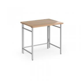Fuji home office workstation 800mm x 600mm with folding legs  Beech with silver frame FDK608SB