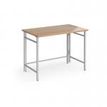 Fuji home office workstation 1000mm x 600mm with folding legs – Beech with silver frame FDK610SB