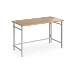 Fuji home office workstation 1200mm x 600mm with folding legs  Beech with silver frame FDK612SB