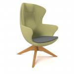 Figaro high back chair with solid wooden base - elapse grey seat with endurance green back FIG-01-EG-EN