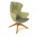 Figaro high back chair with solid wooden base - elapse grey seat with endurance green back