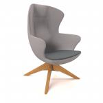 Figaro high back chair with solid wooden base - elapse grey seat with late grey back FIG-01-EG-LG