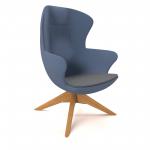 Figaro high back chair with solid wooden base - elapse grey seat with range blue back FIG-01-EG-RB