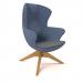 Figaro high back chair with solid wooden base - elapse grey seat with range blue back