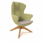 Figaro high back chair with solid wooden base - forecast grey seat with endurance green back FIG-01-FG-EN