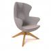 Figaro high back chair with solid wooden base - forecast grey seat with late grey back