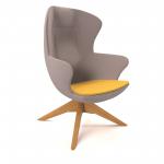 Figaro high back chair with solid wooden base - lifetime yellow seat with forecast grey back FIG-01-LY-FG