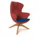 Figaro high back chair with solid wooden base - maturity blue seat with extent red back
