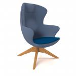 Figaro high back chair with solid wooden base - maturity blue seat with range blue back FIG-01-MB-RB