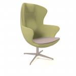 Figaro high back chair with aluminium 4 star base - forecast grey seat with endurance green back FIG-02-FG-EN