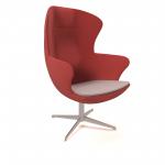 Figaro high back chair with aluminium 4 star base - forecast grey seat with extent red back FIG-02-FG-ER