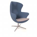 Figaro high back chair with aluminium 4 star base - forecast grey seat with range blue back FIG-02-FG-RB