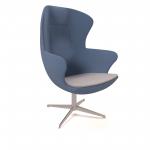 Figaro high back chair with aluminium 4 star base - late grey seat with range blue back FIG-02-LG-RB