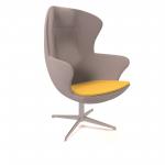 Figaro high back chair with aluminium 4 star base - lifetime yellow seat with forecast grey back FIG-02-LY-FG