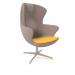 Figaro high back chair with aluminium 4 star base - lifetime yellow seat with forecast grey back