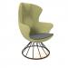 Figaro high back chair with black spiral base - elapse grey seat with endurance green back