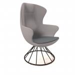 Figaro high back chair with black spiral base - elapse grey seat with late grey back FIG-06-EG-LG