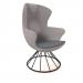 Figaro high back chair with black spiral base - elapse grey seat with late grey back