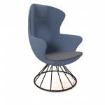 Figaro high back chair with black spiral base - elapse grey seat with range blue back FIG-06-EG-RB