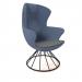 Figaro high back chair with black spiral base - elapse grey seat with range blue back