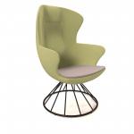 Figaro high back chair with black spiral base - forecast grey seat with endurance green back FIG-06-FG-EN