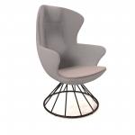 Figaro high back chair with black spiral base - forecast grey seat with late grey back FIG-06-FG-LG