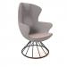 Figaro high back chair with black spiral base - forecast grey seat with late grey back