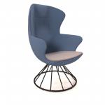 Figaro high back chair with black spiral base - forecast grey seat with range blue back FIG-06-FG-RB